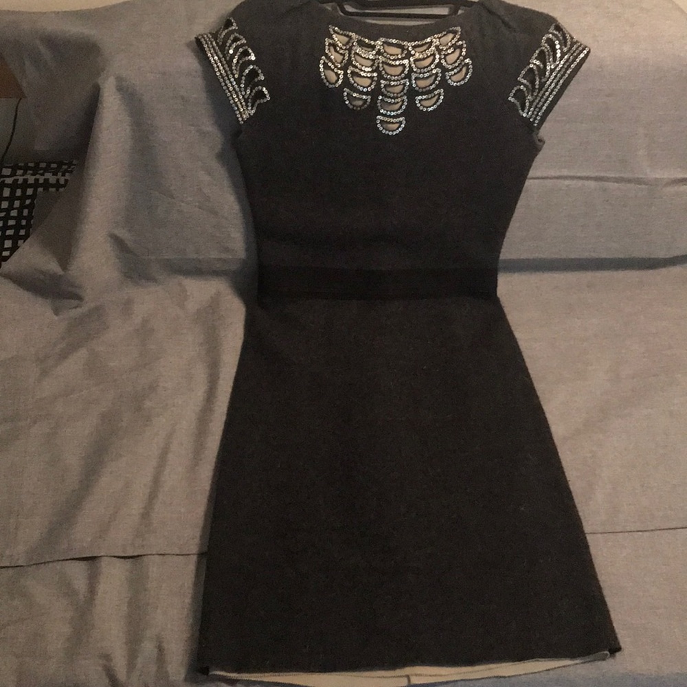 Tory Burch XS wool dress w metallic embellishment